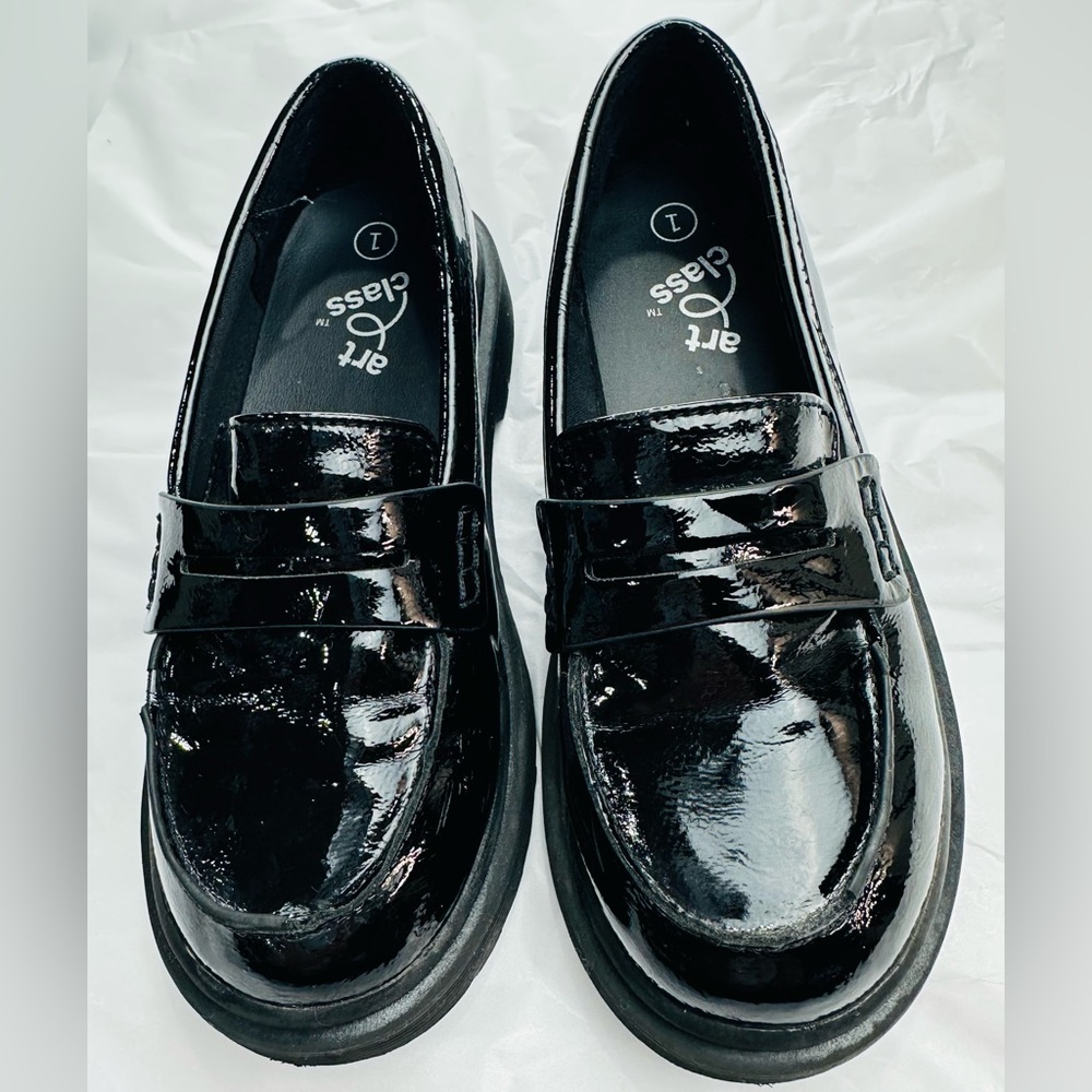Art Class Shiny Black Kids Dress Shoes